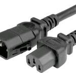 Locking Power Cords SJT C14/C15 15AMP BLACK