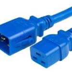 Locking Power Cords SJT C19/C20 20AMP BLUE