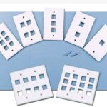 4Port Wall Plate, Single Gang, White w/ Windows